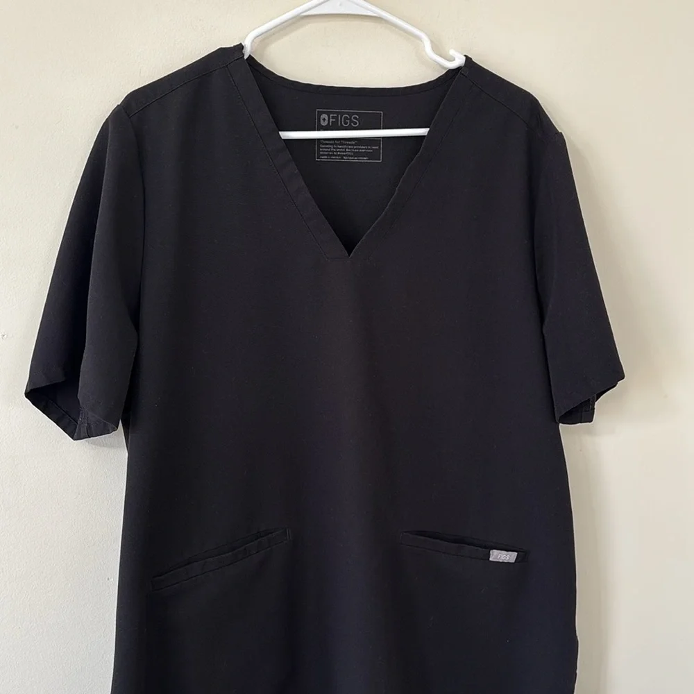 FIGS Casma Three-Pocket Scrub Top Black Size XXL - Picture 3 of 9